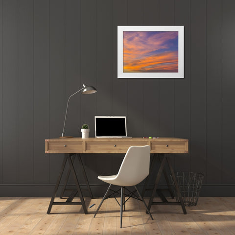 Sunset IV White Modern Wood Framed Art Print by Grayscale