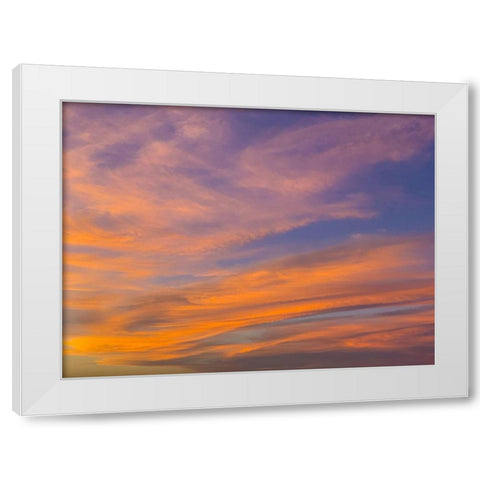 Sunset IV White Modern Wood Framed Art Print by Grayscale