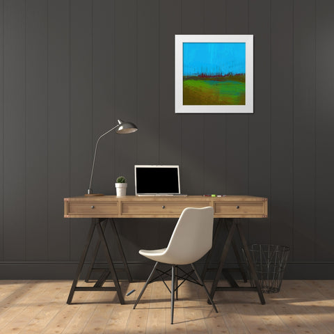 Scratch Landscape I White Modern Wood Framed Art Print by Grayscale