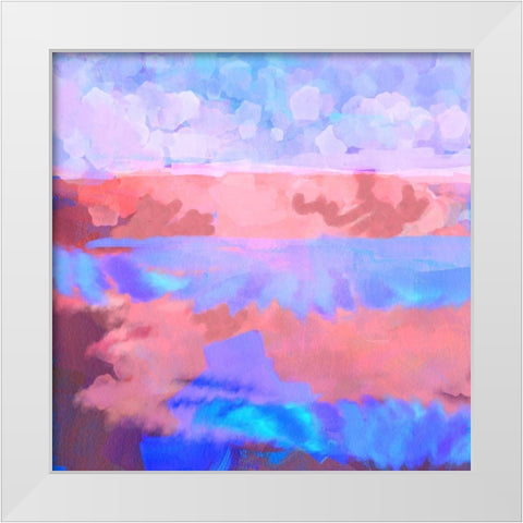 Cloud Stripes I White Modern Wood Framed Art Print by Grayscale