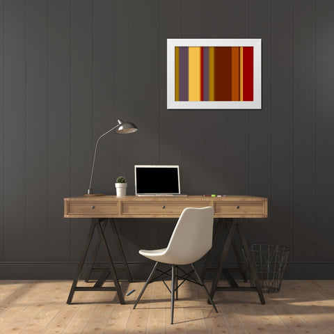 Warm Stripes I White Modern Wood Framed Art Print by Grayscale
