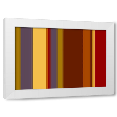 Warm Stripes I White Modern Wood Framed Art Print by Grayscale