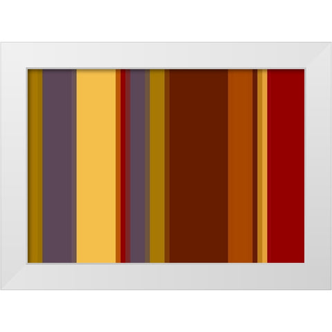 Warm Stripes I White Modern Wood Framed Art Print by Grayscale