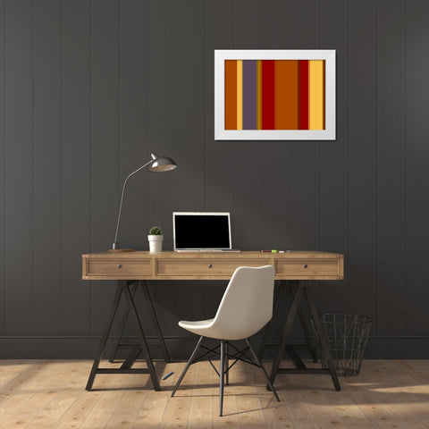 Warm Stripes II White Modern Wood Framed Art Print by Grayscale