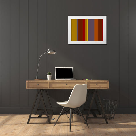 Warm Stripes III White Modern Wood Framed Art Print by Grayscale
