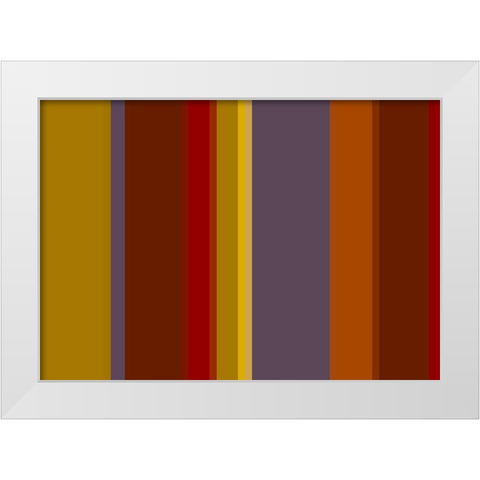 Warm Stripes III White Modern Wood Framed Art Print by Grayscale