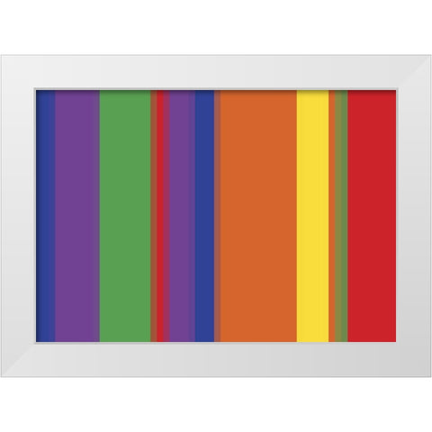 Bright Stripes IV White Modern Wood Framed Art Print by Grayscale