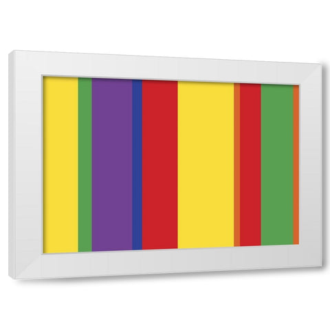 Bright Stripes V White Modern Wood Framed Art Print by Grayscale