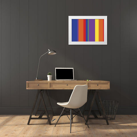 Bright Stripes VI White Modern Wood Framed Art Print by Grayscale