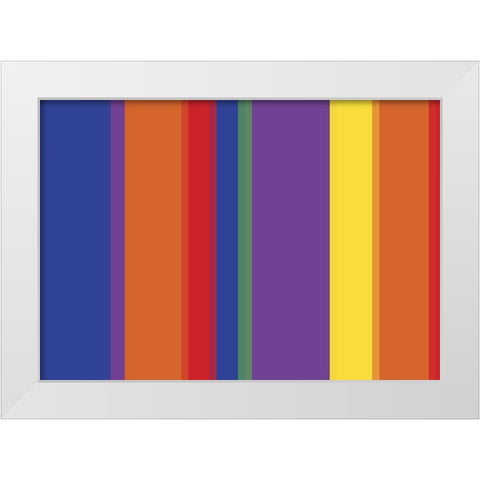 Bright Stripes VI White Modern Wood Framed Art Print by Grayscale