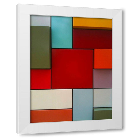Block Wall I White Modern Wood Framed Art Print by Grayscale