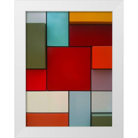 Block Wall I White Modern Wood Framed Art Print by Grayscale