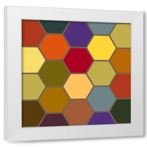 Bright Hive IV White Modern Wood Framed Art Print by Grayscale