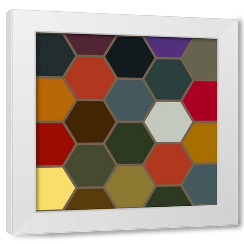 Bright Hive V White Modern Wood Framed Art Print by Grayscale