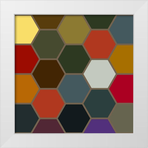 Bright Hive VII White Modern Wood Framed Art Print by Grayscale