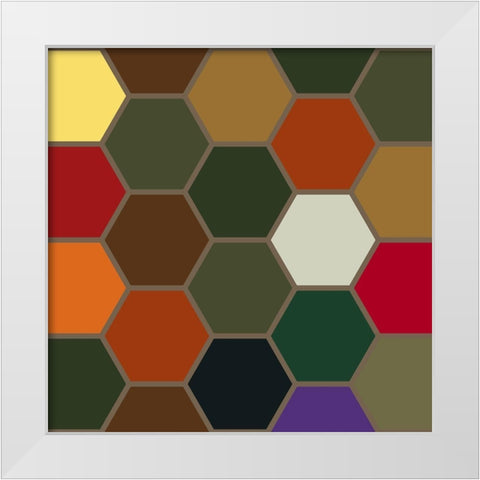 Bright Hive XII White Modern Wood Framed Art Print by Grayscale