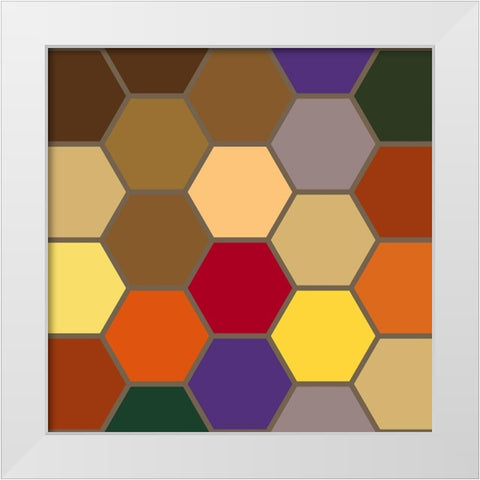 Bright Hive XIII White Modern Wood Framed Art Print by Grayscale