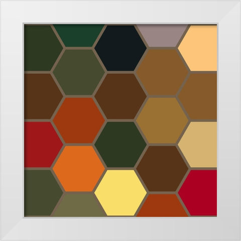 Bright Hive XIV White Modern Wood Framed Art Print by Grayscale