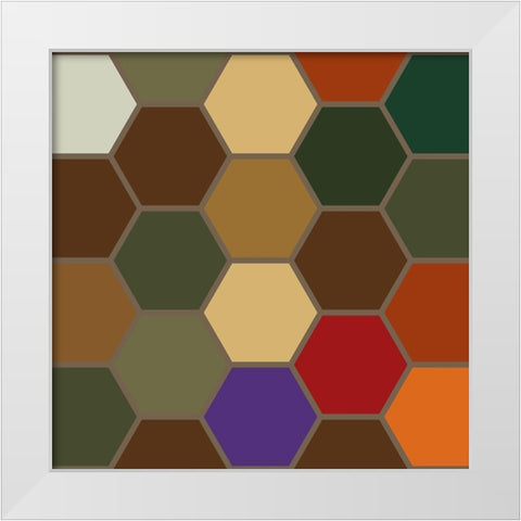 Bright Hive XV White Modern Wood Framed Art Print by Grayscale