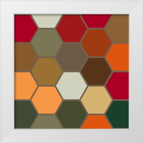 Bright Hive XVII White Modern Wood Framed Art Print by Grayscale