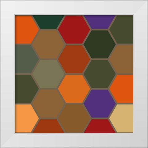 Bright Hive XIX White Modern Wood Framed Art Print by Grayscale