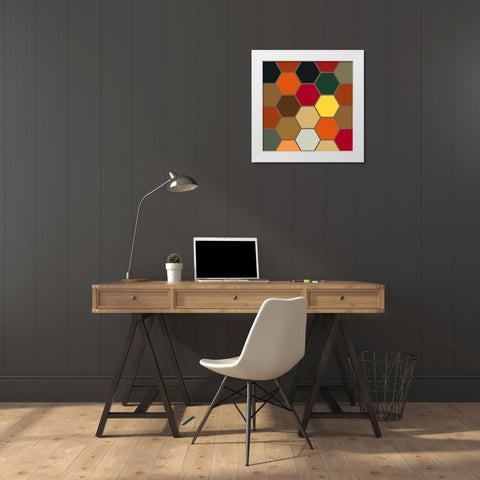 Bright Hive XX White Modern Wood Framed Art Print by Grayscale