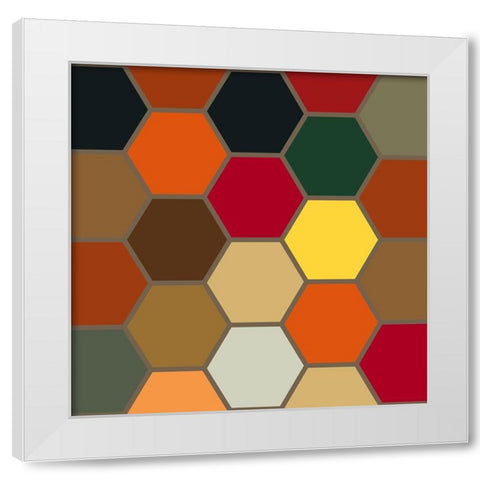 Bright Hive XX White Modern Wood Framed Art Print by Grayscale