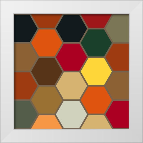 Bright Hive XX White Modern Wood Framed Art Print by Grayscale
