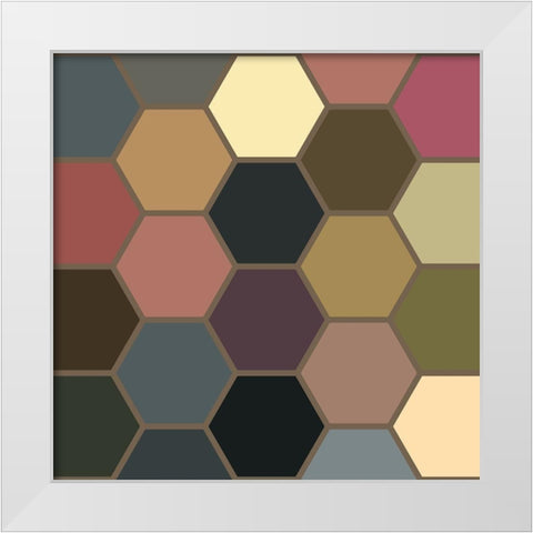 Soft Hive III White Modern Wood Framed Art Print by Grayscale