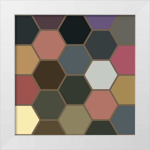 Soft Hive V White Modern Wood Framed Art Print by Grayscale