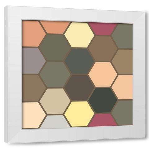 Soft Hive XVI White Modern Wood Framed Art Print by Grayscale