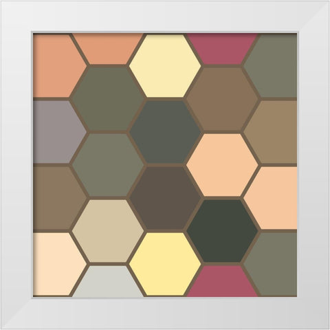 Soft Hive XVI White Modern Wood Framed Art Print by Grayscale