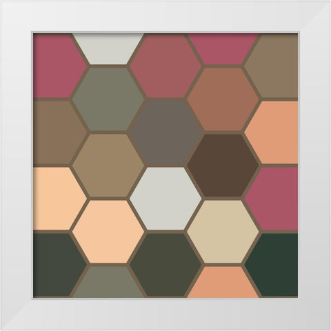 Soft Hive XVII White Modern Wood Framed Art Print by Grayscale