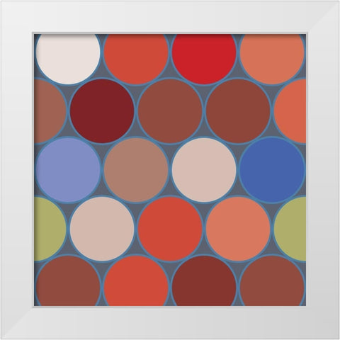 Bright Circles I White Modern Wood Framed Art Print by Grayscale
