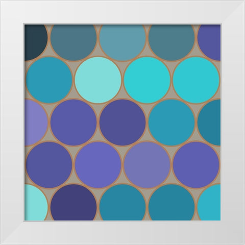Cool Circles II White Modern Wood Framed Art Print by Grayscale