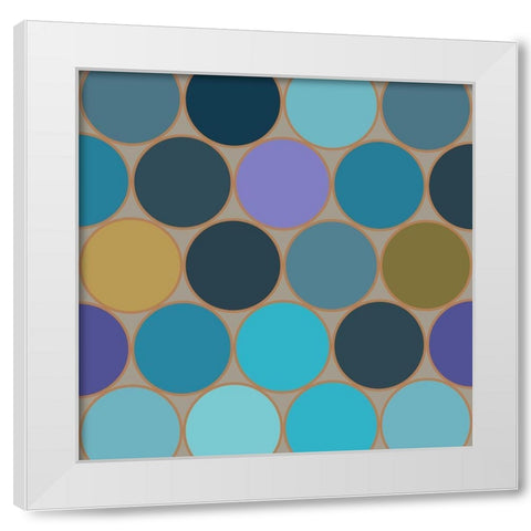 Cool Circles III White Modern Wood Framed Art Print by Grayscale