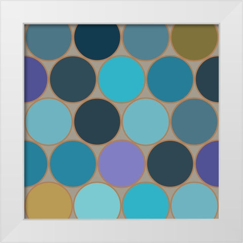 Cool Circles V White Modern Wood Framed Art Print by Grayscale
