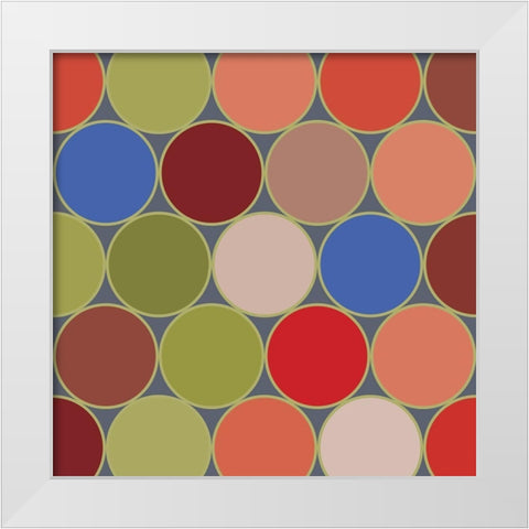 Bright Circles VII White Modern Wood Framed Art Print by Grayscale