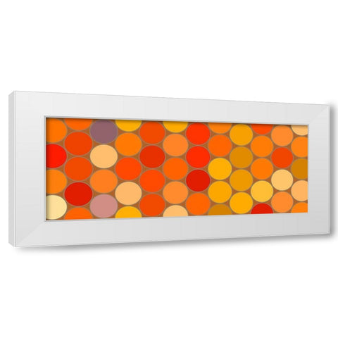 Warm Circles I White Modern Wood Framed Art Print by Grayscale