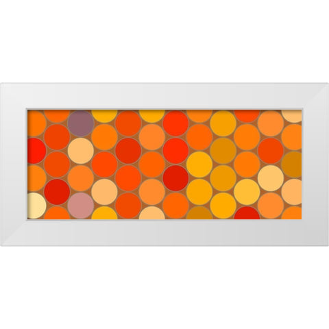 Warm Circles I White Modern Wood Framed Art Print by Grayscale