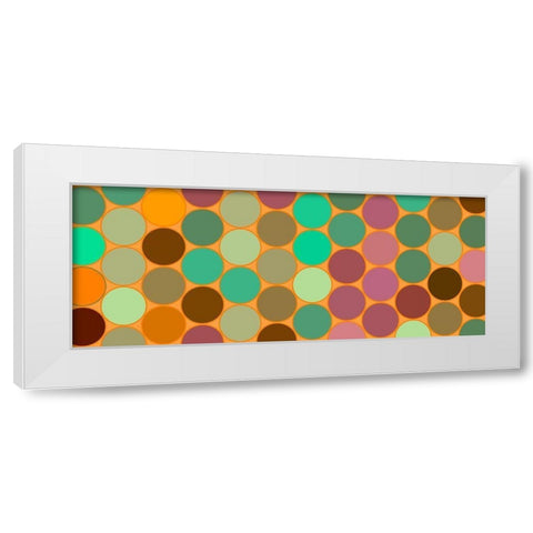 Green Circles I White Modern Wood Framed Art Print by Grayscale