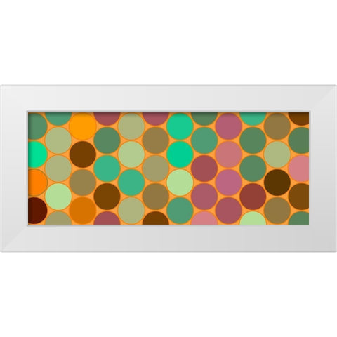 Green Circles I White Modern Wood Framed Art Print by Grayscale