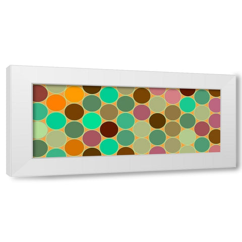 Green Circles II White Modern Wood Framed Art Print by Grayscale