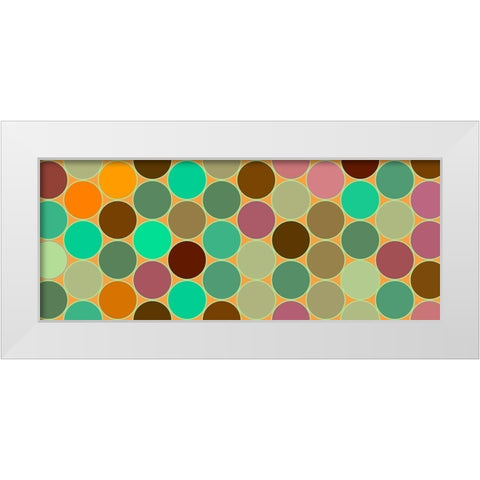 Green Circles II White Modern Wood Framed Art Print by Grayscale