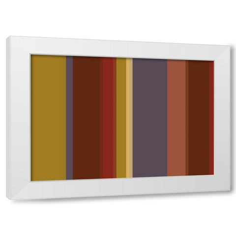 Warm Stripes XI White Modern Wood Framed Art Print by Grayscale
