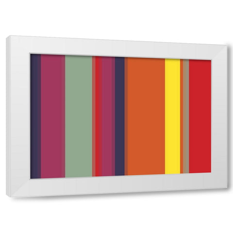 Bright Stripes VII White Modern Wood Framed Art Print by Grayscale