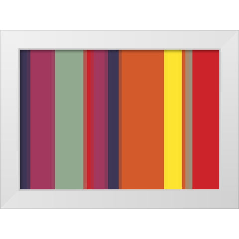 Bright Stripes VII White Modern Wood Framed Art Print by Grayscale
