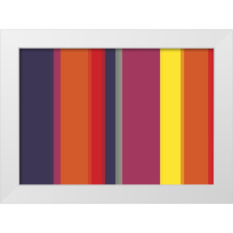 Bright Stripes IX White Modern Wood Framed Art Print by Grayscale