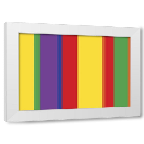 Bright Stripes XI White Modern Wood Framed Art Print by Grayscale