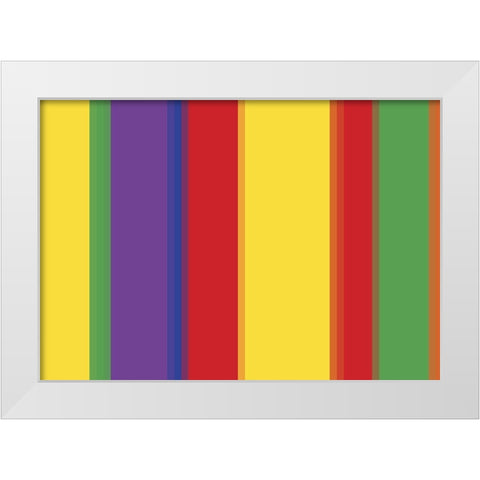 Bright Stripes XI White Modern Wood Framed Art Print by Grayscale